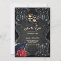 Design de casamento gótica impressionante com crân