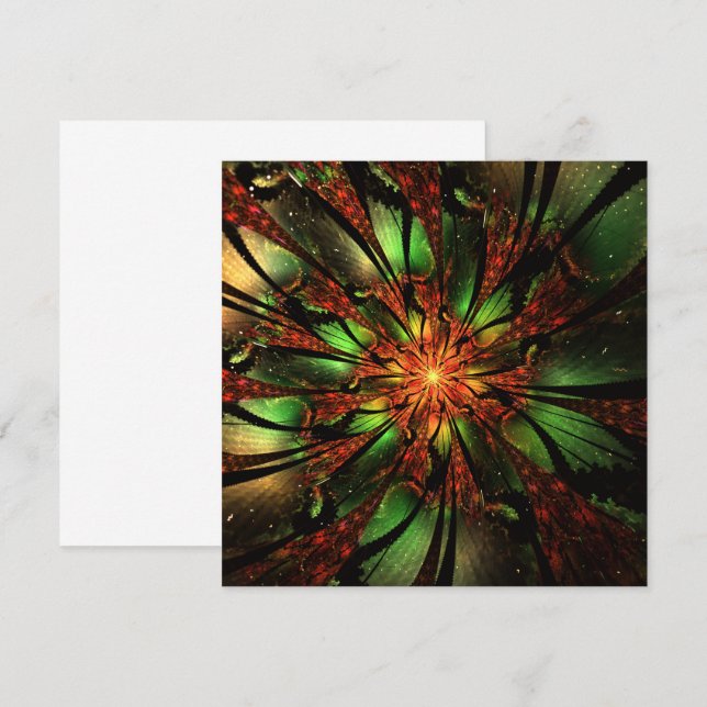 Reserve A Data design de flor fractal abstrato. (Frente/Verso)