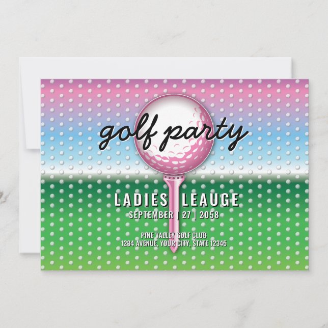 Reserve A Data Design do Partido de Golfe das Mulheres Elegantes (Frente)