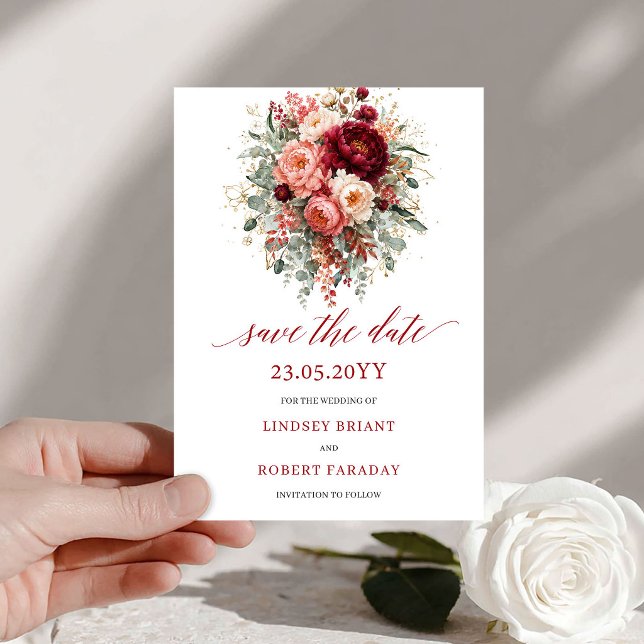 Reserve A Data Design Moderno de Terracota Boho Dourado para Salv (Modern Terracotta Boho Gold Save The Date Design

)
