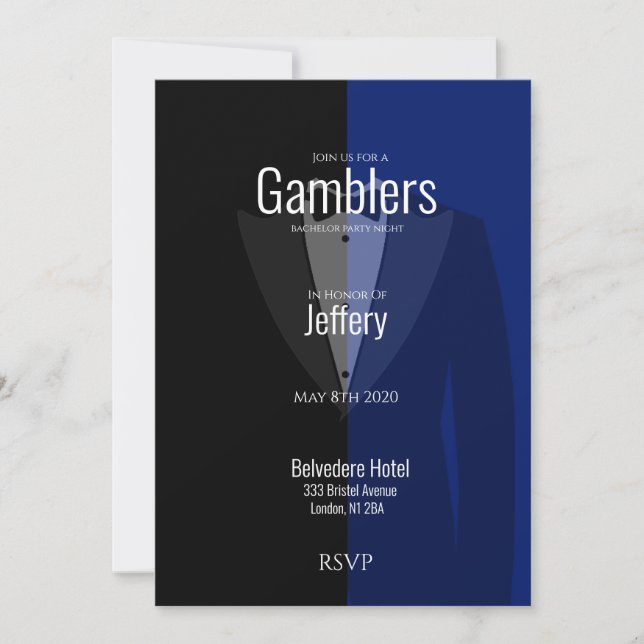 Reserve A Data Despedida de solteiro preto azul (Frente)