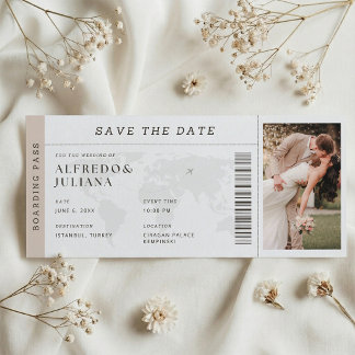 Reserve A Data Destination Wedding Boarding Pass Plane Invitation