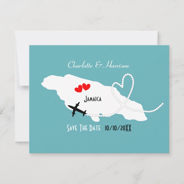 Reserve A Data Destinos de Casamento Jamaica Salve a Data (Frente)