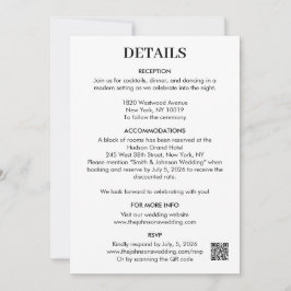 Reserve A Data Detalhes do Encarte de Salvar a Data Minimalista M