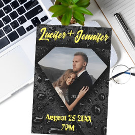 Reserve A Data Diamante Dourado Moderno Elegante Casamento Person