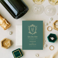 Dinheiro Antigo Verde Brasão Vintage Casamento