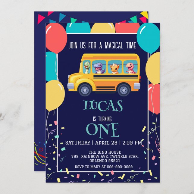 Reserve A Data Dinossauro Engraçado De Volta Ao Aniversário Do Ôn (Frente/Verso)