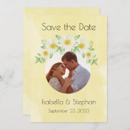 Reserve A Data Disies White Yellow Floral Photo Typografia