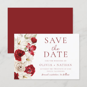 Reserve A Data Divine Bloom: Casamento Floral Vermelho e Branco