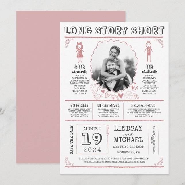 Reserve A Data Divirta-se casual e bonito Salve a foto de data (Frente/Verso)