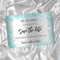Doce 16 verde-verde-prateado glamouroso