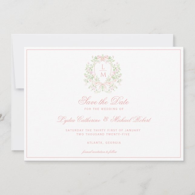 Reserve A Data Doce doce com Arcos cor-de-rosa (Frente)