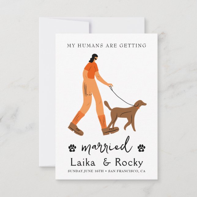 Reserve A Data Dog Wedding Invitation (Frente)