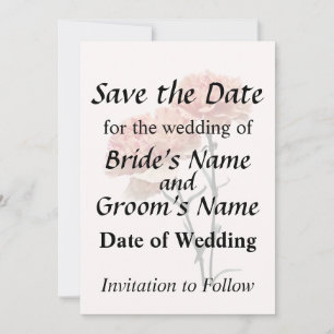 Reserve A Data Dois Cravos Pêssegos e Rosa