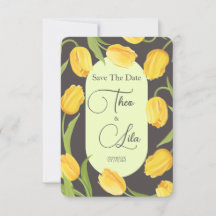 Dois Lábios e Tulips Casando Salvar a Data