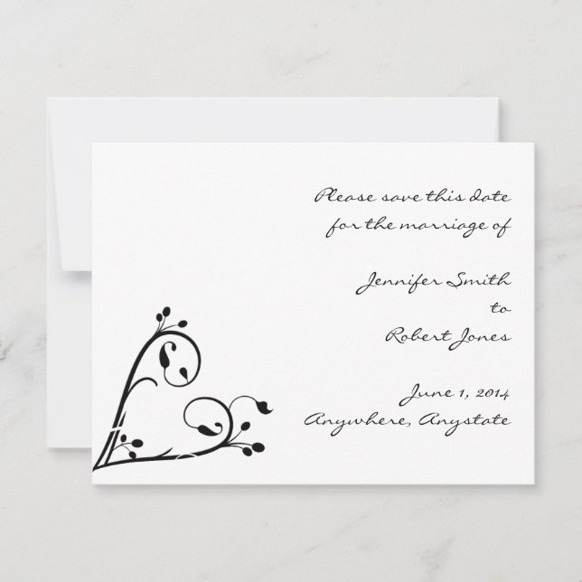 Reserve A Data Dois punhos brancos e coração Salvar a data (Frente)