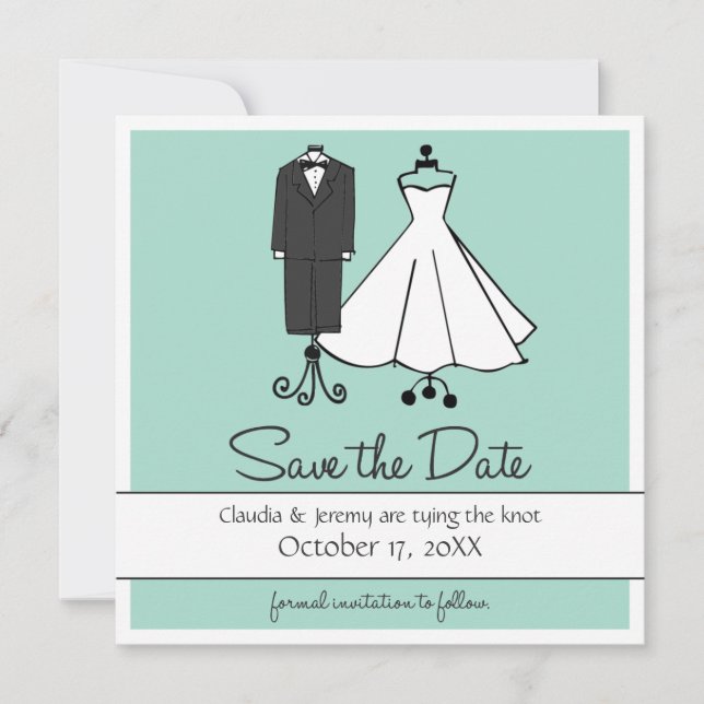 Reserve A Data Doodles de Casamento | Salvar a data (Frente)