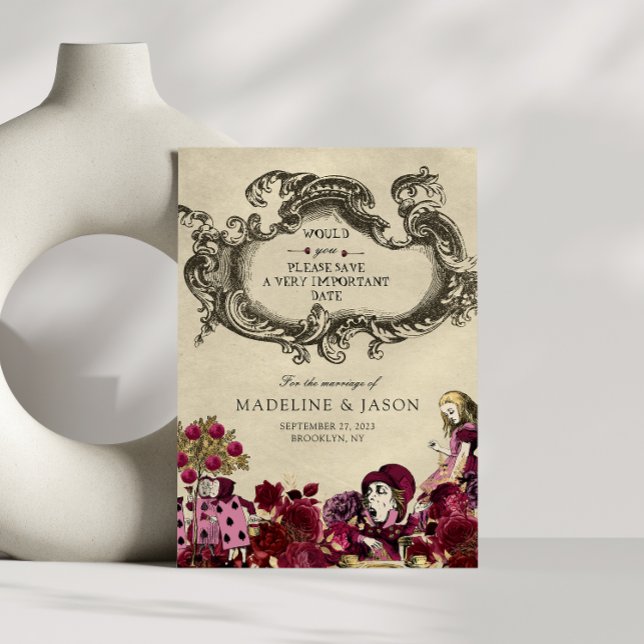 Reserve A Data Dourada Alice no Casamento das Maravilhas (Criador carregado)