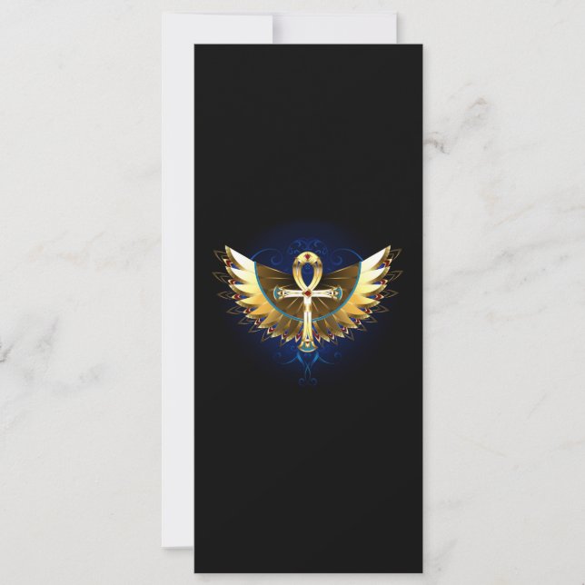 Reserve A Data Dourada Ankh com Asas (Frente)