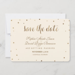 Reserve A Data Dourada Confetti Love Champagne Casamento Salve A