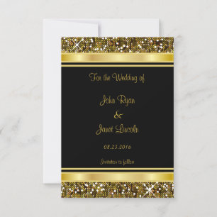 Reserve A Data Dourada Glitter Confetti e Elegância Negra