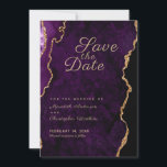 Reserve A Data Dourada Glitter Purple Agate Salvar a Data<br><div class="desc">Dourada Glitter Purple Agate Salve o cartão Date.</div>