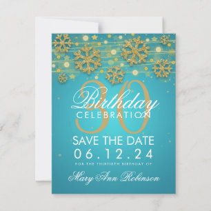 Reserve A Data Dourado aniversário de 30 anos Teal Data Salva Inv