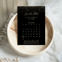 Dourado Casamento com Glitter Salve o Calendário d