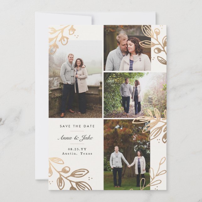 Reserve A Data Dourado deixa 4 fotos salvando a data (Frente)