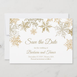 Reserve A Data Dourado Flocos de Neve Casamento no inverno de Tem