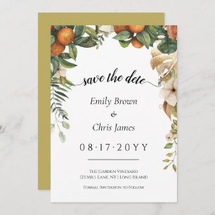 Reserve A Data Dourado Floral   Elegante Eucalyptus Greenery