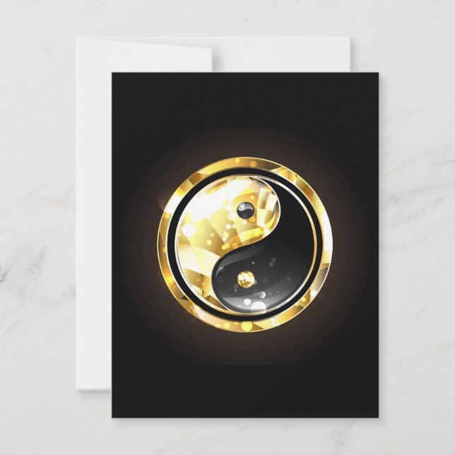 Reserve A Data Dourado Yin Yang a preto (Frente)