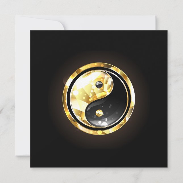 Reserve A Data Dourado Yin Yang a preto (Frente)