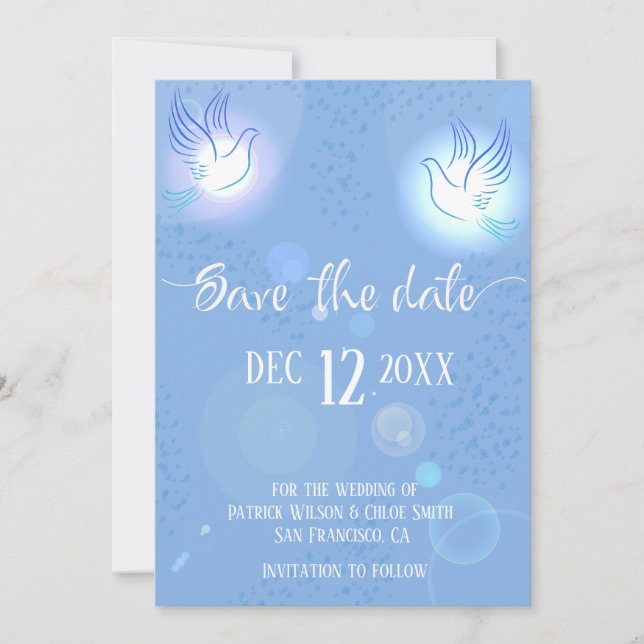 Reserve A Data Doves Wedding Blue Lighting (Frente)