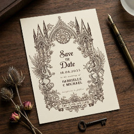Reserve A Data Dragão Gótico Medieval Grifo papel antigo