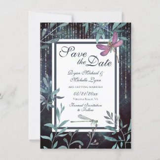 Reserve A Data Dragonflies e Luzes Noite Casamento de Jardim