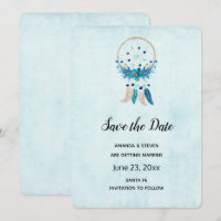 Dreamcatcher Azul com Flores e Penas