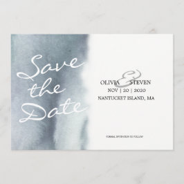 Reserve A Data Dreamy Blue Cinza Watercolor Casamento Salva a Dat