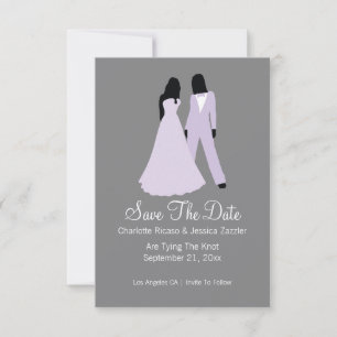 Reserve A Data Duas Noivas Guardam A Data De Casamento (Lilac E C