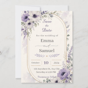 Reserve A Data Dusty Blue Floral Gold Arco Casamento Save the Dat