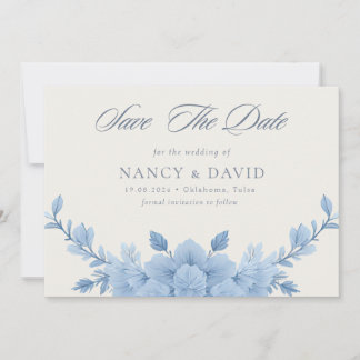 Reserve A Data Dusty Blue Floral Qr Code Wedding 