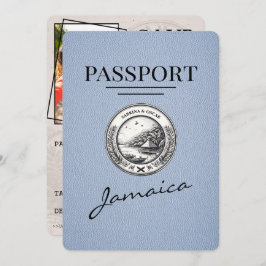 Reserve A Data Dusty Blue Jamaica Passaporte Salvar Data