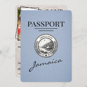Reserve A Data Dusty Blue Jamaica Passaporte Salvar Data