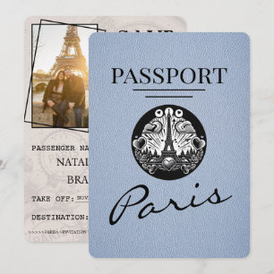 Reserve A Data Dusty Blue Paris Passaporte Salvar Data