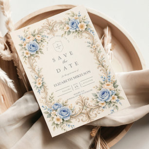 Reserve A Data Dusty Blue Rose Barroco Quinceañera