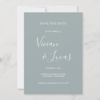 Dusty Blue Script Wedding Salvar a Data