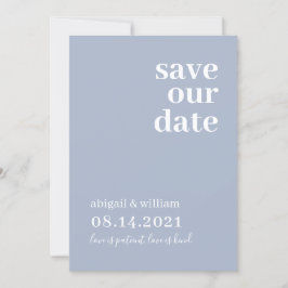 Reserve A Data Dusty Blue Simple Modern Non Photo Casamento