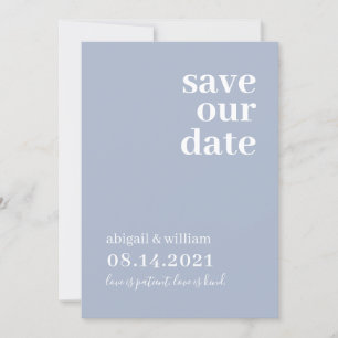 Reserve A Data Dusty Blue Simple Modern Non Photo Casamento