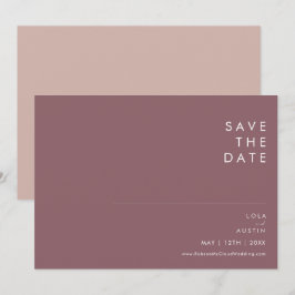 Reserve A Data Dusty Boho Roxo e Rosa Horizontal Salvar a Data