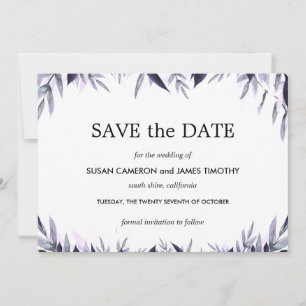 Reserve A Data Dusty Botanical Floral Wedding Salvar Data